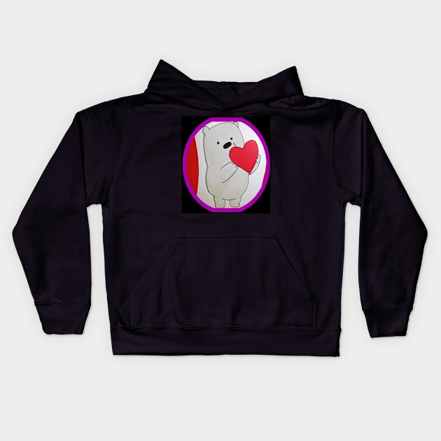 Bear your soul Kids Hoodie by Retro in Red